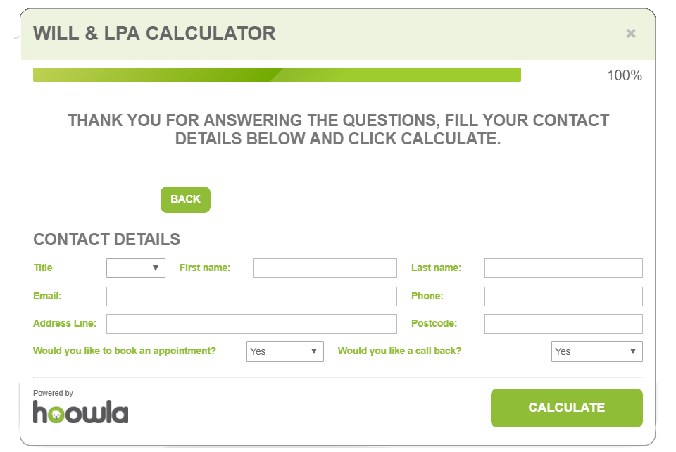 Hoowla Wills & LPA Calculator